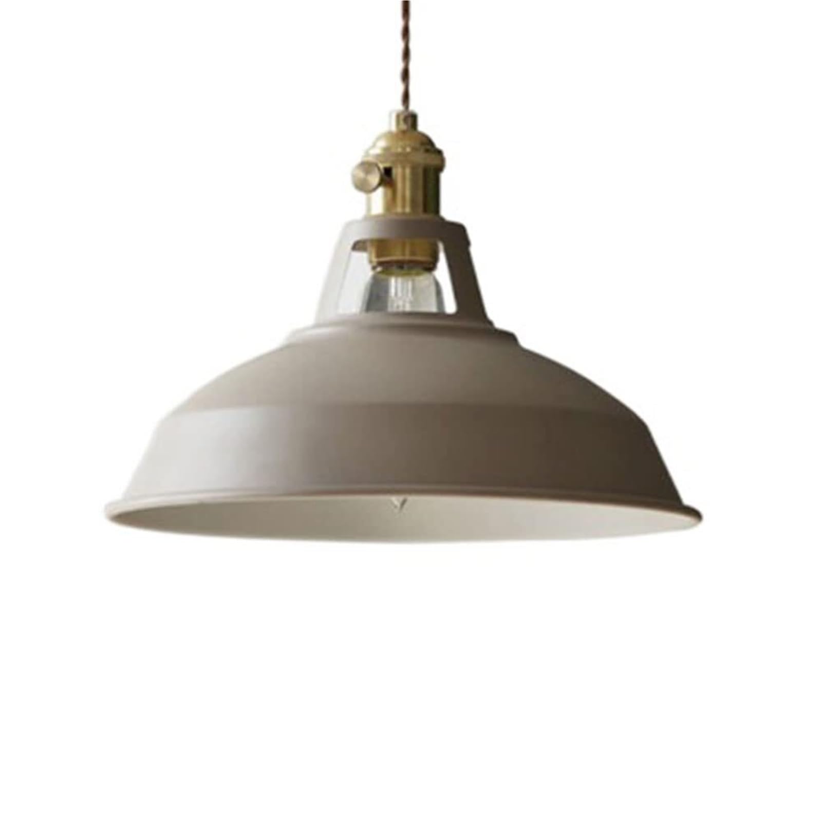 KHUKHU Rustic Hanging Light 10.2" 1-Light Farmhouse Industrial Hanging Lamp Yellow Kitchen Island Pendant Light Barn Edison Lamp E26/E27 Lamp for Home Ceiling Pendant/Table Lamp(A Khaki,26CM)