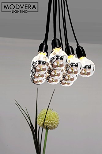 3 Pack - Modvera 60W Equivalent Led Half Chrome G25/G80 6W Silver Bowl Globe Shape Medium (E26) Base Warm White 2700K, 630 Lumens, Dimmable Led Filament Vintage Bulbs.ul Listed Rohs Compliant #TOP7