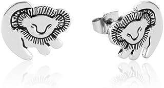 Lion King Earrings Women Lion Earrings Simba Earrings Stud Lion King Gift Jewelry for Girls (Silver)