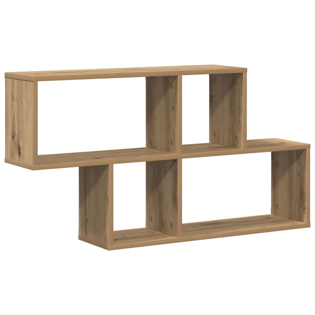 Étagère murale rustique en bois d'ingénierie avec double point de fixation pour salon