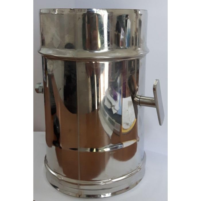 Tubo fumo 25 cm con valvola acciaio inox 316 L per canna fumaria vari diametri (Ø 140 mm)