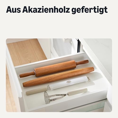 Foto von Amazon Basics Holz-Nudelholz, 43,2cm, Akazienholz