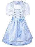 Hellblaues Kinderdirndl aus einem edlen Jacquard-Stoff für Mädchen!