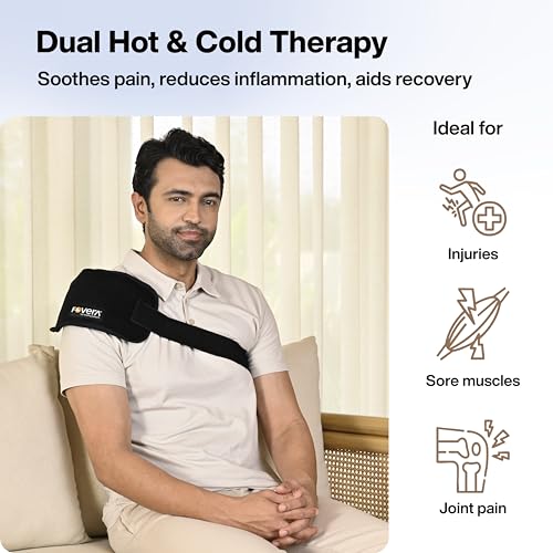 Image of FOVERA Reusable Hot & Cold Pack for Muscle Pain Relief & Injury | Ideal for Back, Shoulder & Hip | Long-Lasting Hot & Cold Therapy (Large - 7 x 13 Inch, With Cover)