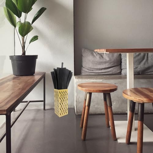 Amosfun Paragüero de Metal Moderno Cuadrado Diseño Perforado y Base Antideslizante, Soporte para Sombrillas y Bastones, Adecuado para Entrada y Vestíbulo del Hogar - imagen 4