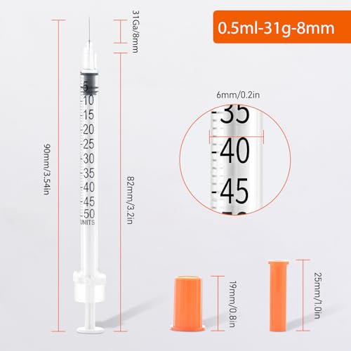 U-100 1/2ml 31ga 0.5cc 31G x 8 mm (5/16\"), Lab Disposable Dispensing Supplies, 100Pack - Thumbnail 2