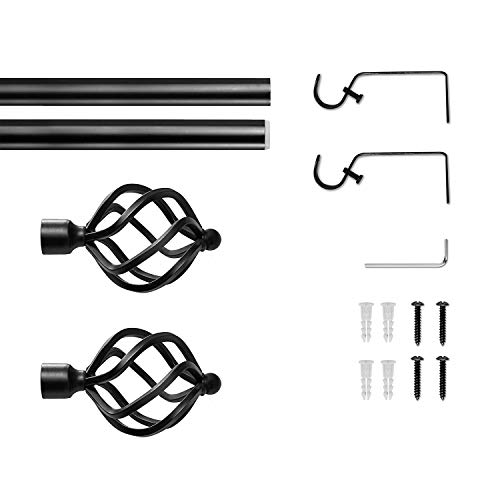 CHICOLOGY Curtain Rod Modern Farmhouse Twisted Cage Finial, 24 to 48 inches, 3. Matte Black - Brigitte,RDBGBK2448 by Chicology - Image 8