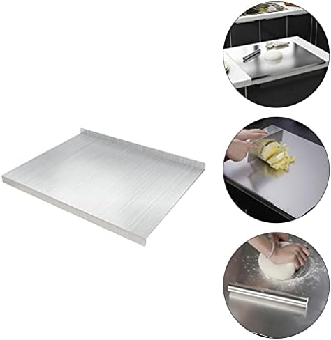 Lurrose Stainless Steel Pastry Board Baking Board Dough Board Cutting Board Baking Mat Non Stick Chopping Board for Rolling Dough Vegetables (Sliver)