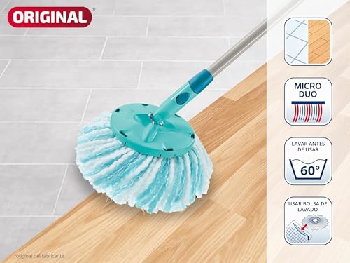 Miniatura 3 de Leifheit Clean Twist Disc - Cabezal De Recambio Para Mopa, Turquesa, 44.5 X 35 X 27 Cm, Pack De 2 Cabezales