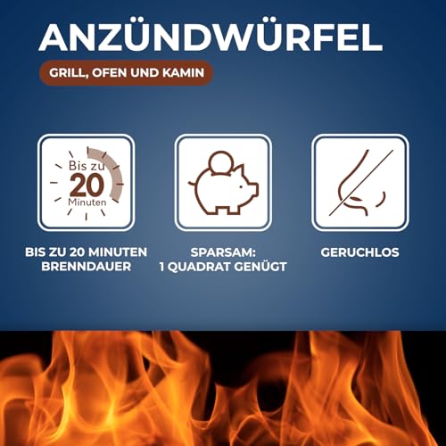 STARWAX – Anzündwürfel PEFC – Brenndauer bis zu 20 Min – Schnelles und sauberes Anzünden – Geruchlos – Beeinträchtigt nicht den Geschmack der Speisen – Für Grill, Kamin, Ofen – Set 34