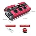 Yinleader 2500W /5000W Wechselrichter 12V /24V auf 230V Reiner Sinus Spannungswandler, Inverter mit LCD-Display, 3 EU-Steckdosen und 4 x 3.1A USB für LKW, Wohnmobil, Solar Hausgeräte - Rot