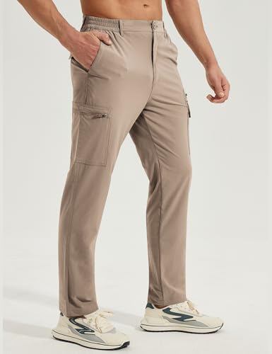 MOURCE Mens Hiking Pants Lightweight - Quick Dry Water Resistant Travel Pants with 7 Pockets for Camping Fishing Outdoor2