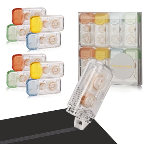 KEVIN&SASA CRAFTS Scrapbook Glue Tape, 8 Pack Double-Sided Tape Dispenser, Each 0.2in x 13.12ft