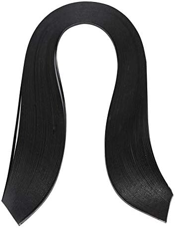 HEEPDD Paper Quilling Strip, 600 Strips 3mm Width Pure Color Origami Paper Colorful Art Paper Strips DIY Paper Hand Craft Decoration(Black)