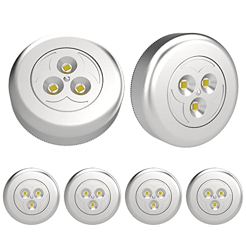 SOAIY 6pcs Lampe Spot LED Pile Autocollant, Éclairage Complémentaire pour Placard, Cuisine (blanc chaud)…