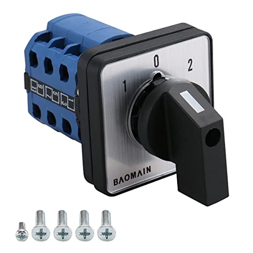 Baomain 660V 20A On-Off-On 3 Positions 12 Terminals Changeover Control Rotary Cam Switch SZW26-20/D303.3
