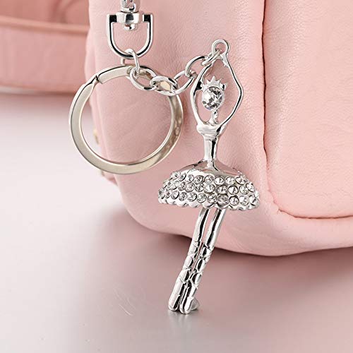 Preisvergleich Produktbild GMTEXTILES Ballerina Kristall Anhänger Charm Schlüsselring Brieftasche Tasche Schlüsselkette Geschenkserie Damen Dekoration