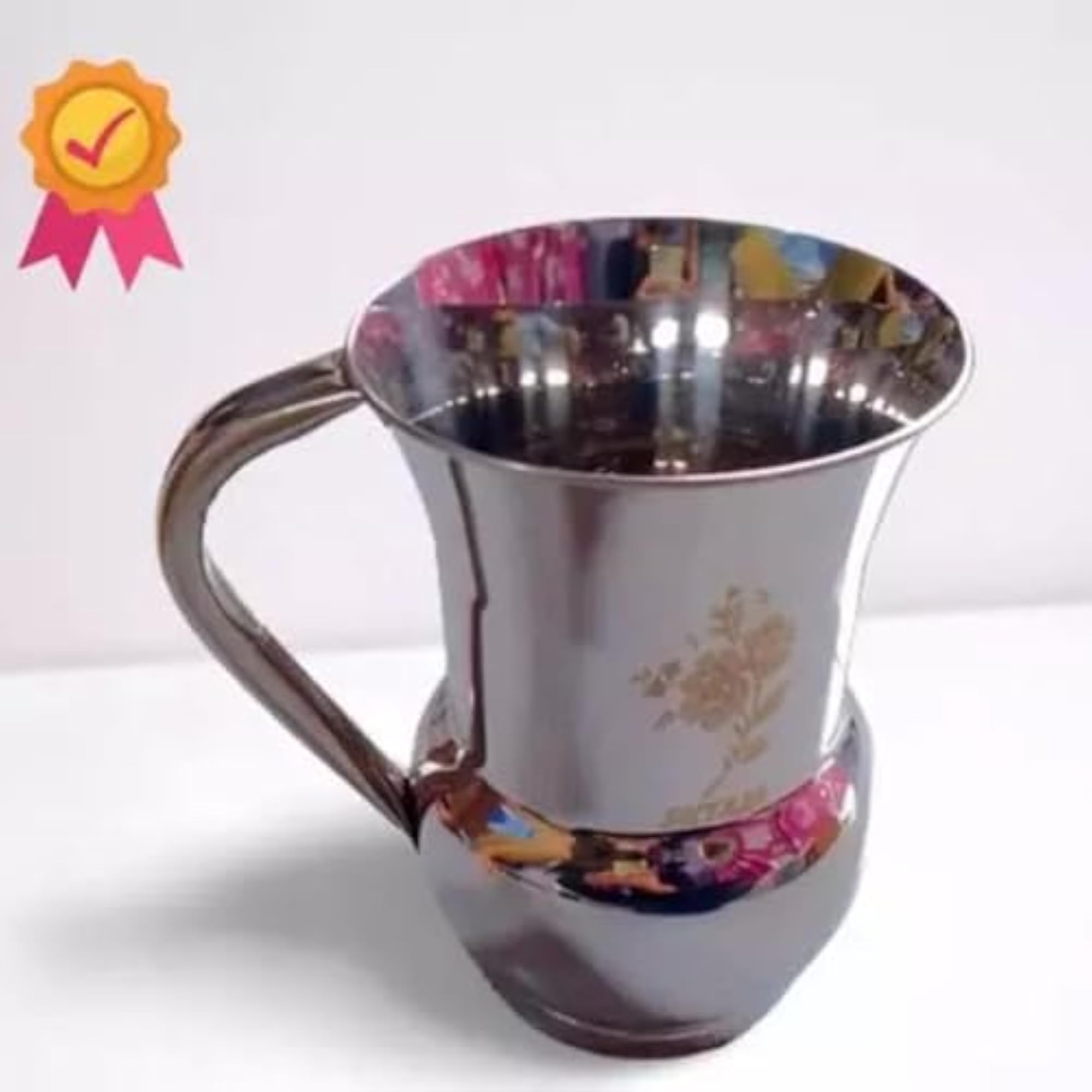 Stainless Steel Jug with Glass Combo Set
