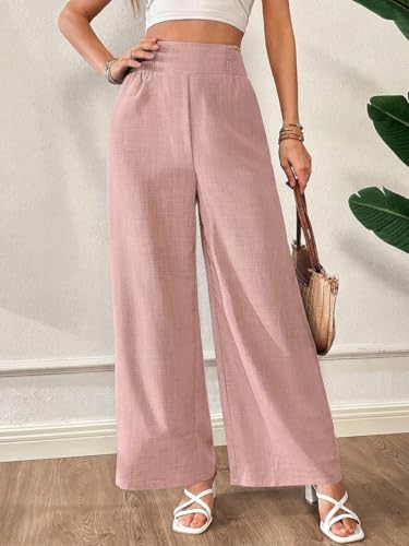Image of Vogaan Trousers for Women | Women's Loose Fit Trousers | Women's High-Waisted Wide Leg Pant | Women Trousers Pants | Korean Trousers for Holiday