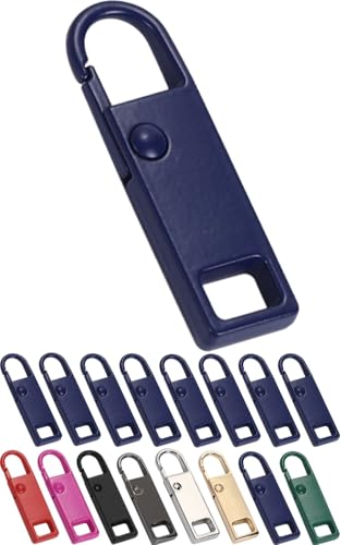 ダクション ファスナー 引き手 ジッパータブ チャック チャーム 修理 zipper ジッパープル スライダー 取って 引手 パーツ 持ち手 (ブルー(8個入り))のサムネイル