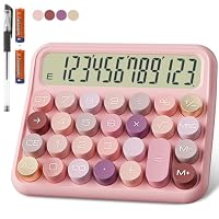 Calculatrice de Bureau 12 Chiffres Mignonne, Design à Interrupteur Mécanique, Grand Écran LCD Calculatrice à Gros Boutons, Dégradé Vert