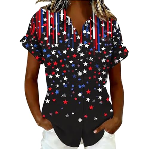 Chemise fluide lin mélangé à motifs patriotiques pour homme