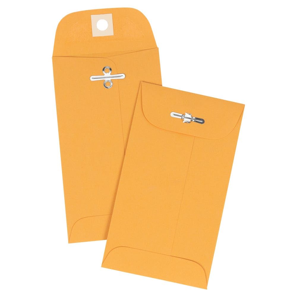 LUXPaper #5 1/2 Coin Envelopes | Clasp | 3 1/8" x 5 1/2" | Golden Kraft | 32lb. Text | 500 Qty