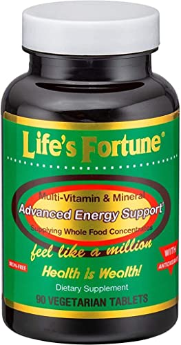 Life’s Fortune Multi-Vitamin & Mineral All Natural Energy Source Supplying Whole Food Concentrates – 90 Tabs