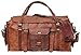HLC 21" Mens Retro Style Carry on Luggage Flap Duffel Leather Duffel Bag