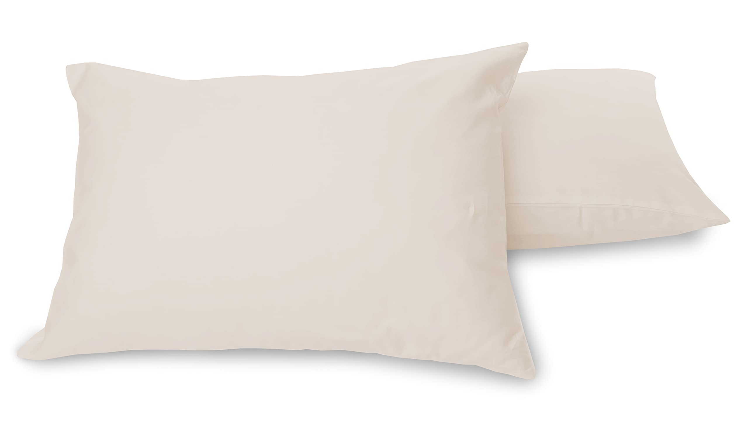 180 Thread Count 100% Pure Cotton Percale Pillowcase Pair (Mocha)