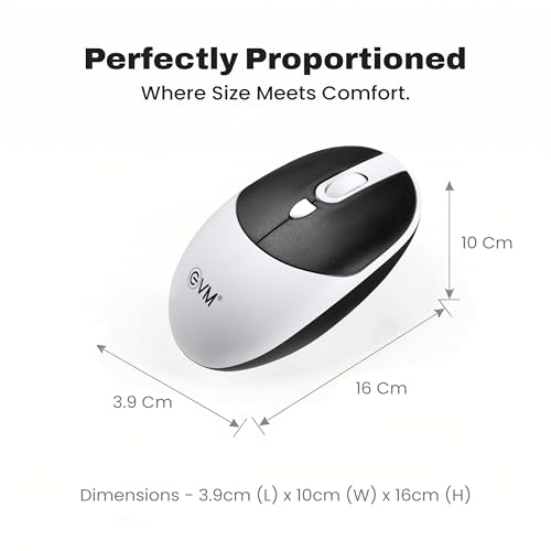 Image of EVM 2.4GHz Wireless Mouse with USB Receiver | 1200 DPI Optical Sensor | 4 Keys Ergonomic Mouse | Smooth Tracking | Wireless Mouse for Laptop, Desktop & Mac | EWLM-540-Black