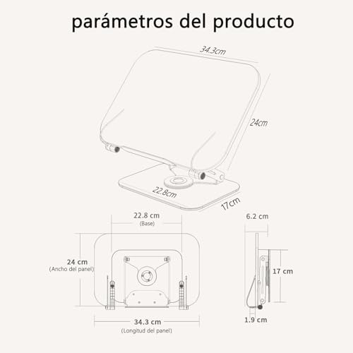 Miniatura 7 de Polesto Soporte De Lectura, Soporte De Libro Ajustable Con Base Giratoria 360 , Soporte De Libro De Cocina Plegable, Práctico Soporte Giratorio Para Partituras, Libros Pesados, Computadora Portátil