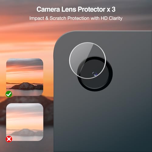 Image of ProCase 2 Pack Screen + 3 Camera Lens Protector for Galaxy Tab A11+ / A9+ | for Galaxy Tab A11 Plus / Tab A9 Plus 9H Hardness HD Clear Tempered Glass Film Guard With 3 Camera Lens Protector