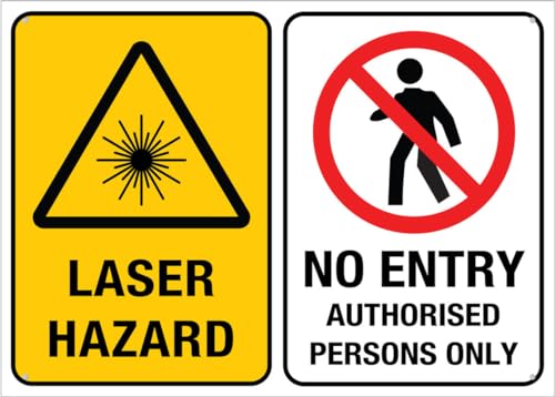 Puhayexi Laser Hazard No Entry Authorized Persons Only Outdoor Signs �A���~�j�E�� 12X8�C���` ���O���C���N �Ƃ�r�W�l�X�p�Ɉ��