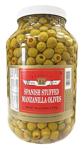 Royal Ann Spanish Stuffed Manzanilla Olives | Kosher | 5 lbs