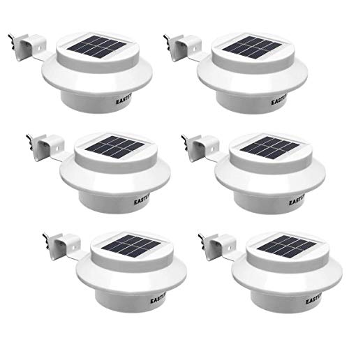EASTERNSTAR Luci solari da esterno 3LED, Led luce solare con sensore luci grondaia luce esterna balcone luce impermeabile per recinzione giardino,Muro, terrazzo