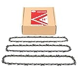 PETOX 3-Pack 14 Inch Chainsaw Chain 52 Drive Links, 3/8" Pitch, 0.050" Gauge, Fit for Craftsman, Ryobi, Greenworks, Earthwise, Makita, Poulan, Husqvarna Chainsaws and More