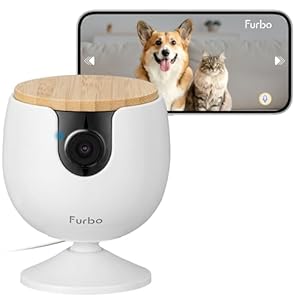 Furbo Mini Pet Camera: Security Cam w/Barking/Meowing Alerts, Cat or Dog Tracking w/Phone App, Smart Home Indoor Monitoring, 2-Way Speaker. No Subscription Needed. Standard See, Talk & Toss Features