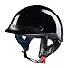 AHR Motorcycle Half Face Helmet DOT Approved Bike Cruiser Chopper High Gloss Black L