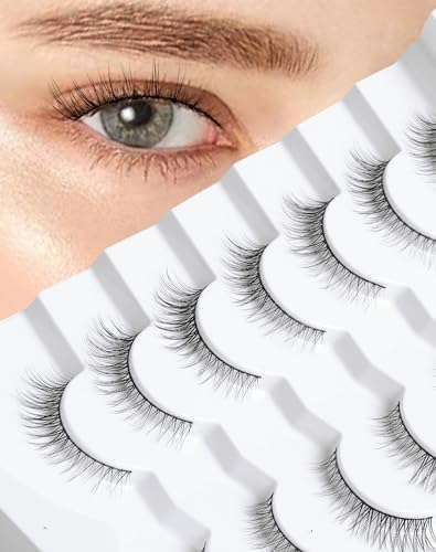 Onlyall Lashes Natural Look Soft Fluffy Lashes Short Eyelashes Lightweight Natural Lashes Cat Eye Lashes False Eye Lashes 7 Pairs D5