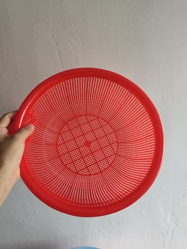 Image of 4 pcs Plastic Wash Basket Round Perforated Colander Wash Vegetables and Fruits Drain Cooked Pasta Kitchen Essentials Food Strainer Basket Strainer Kitchen Blue pink green red