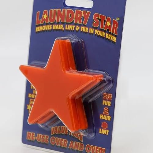 Laundry Star Double Pack - Removes Hair, Lint & Fur In Your Dryer- Simply Add To Dryer And It Pulls Lint Into Lint Trap Then Re-Use #TOP1