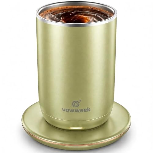 Self Stirring Coffee Mug, 10 oz Heated Mug with Magnetic Stirring, Green by VOWWEEK - Used condition - US$40.91