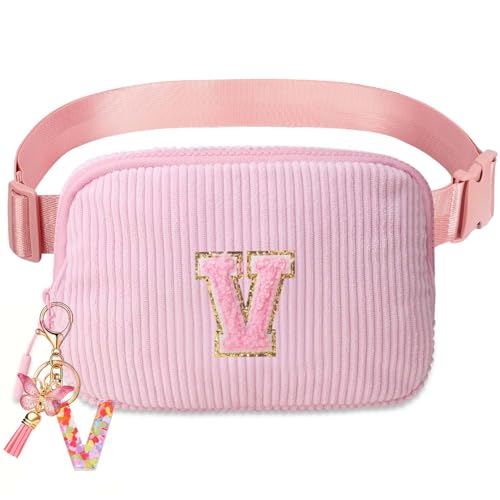 Image of Belt Bag for Girls Gifts - Birthday Gifts for Teenager, Personalized Gifts for Mom Freind Sister Teacher, Graduation GiftsInitial Crossbody Bag Belt Bag for Women V