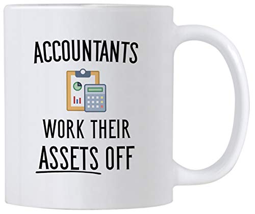 Casitika Funny Accountant Gifts. Accountants Work Their Assets Off. 11 oz Accounting Coffee Mug. Gift Idea for Financial Advisor, Auditor or CPA Friends or Co-workers.