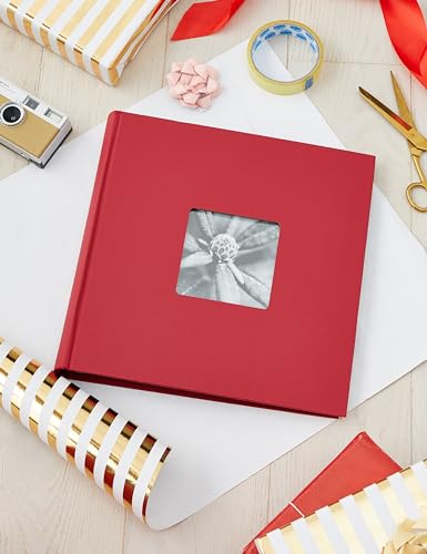 Hama Fotoalbum Jumbo 30x30 cm (Fotobuch mit 100 schwarzen Seiten, Album f&uuml;r 400 Fotos zum Selbstgestalten und Einkleben) bordeaux