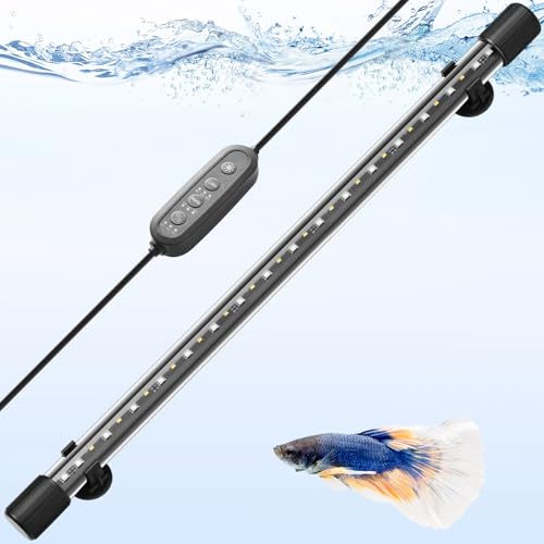FEDOUR 58CM Aquarium Led Beleuchtung, 24/7-Modus Aquarium LED Licht mit Vollspektrum RGBW LEDs, IP68 Wasserdichte Fisch Tank Lampe mit Dimmen, Timer- und Farbverstellung