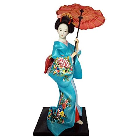 Siunwdiy 12" japanische Kimono Geisha Porzellan Figur Cover