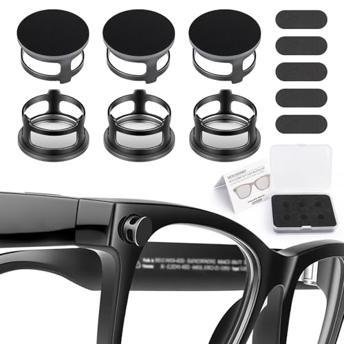 NexusOrbit 6 Pcs Light Blocking Covers for Ray-Ban Meta Glasses Embedded Design LED Light Cover Protective Accessories for Smart Glasses Compatible with Wayfarer/Skyler/Headliner/Oakley Meta HSTN