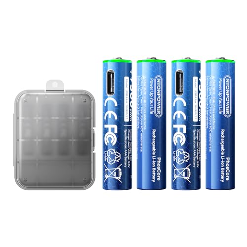 NTONPOWER Rechargeable AAA Lithium Batteries, 1.5V 500mWh AAA USB Rechargeable Batteries, 1 Hour USB-C Fast Charge, Over 1500 Charge Cycles, 1.5V Cons